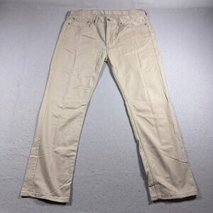 Levis 514 Jeans Mens 38x32 Beige Light Wash Straight Regular Denim Pants Classic